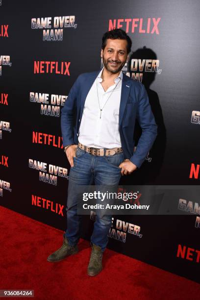 Cas Anvar attends the premiere of Netflix's "Game Over, Man!" at Regency Village Theatre on March 21, 2018 in Westwood, California.