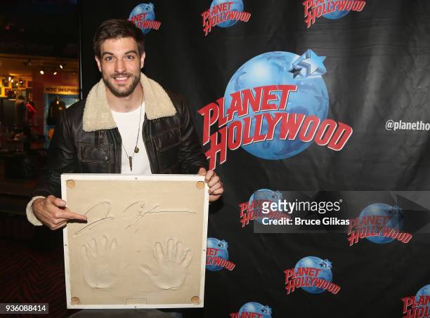 Jake Allyn poses as he promotes the BET television show "The Quad" with a hand-print ceremony at Planet Hollywood Times Square on March 21, 2018 in...