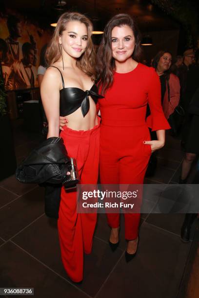 Paris Berelc and Tiffani Thiessen attend the "Alexa & Katie" special screening in partnership with the American Cancer Society at Netflix Home...