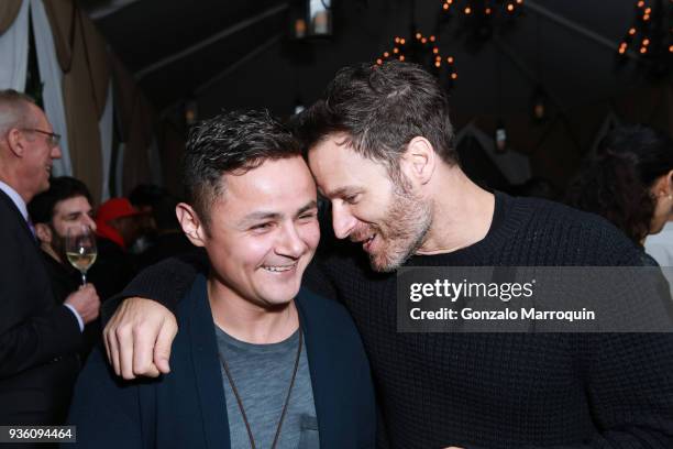 Arturo Castro and David Miller during the Founder + CEO Tarik Sansal Invites You to Celebrate the Launch of ROMIO at NoMad Hotel Rooftop on March 21,...