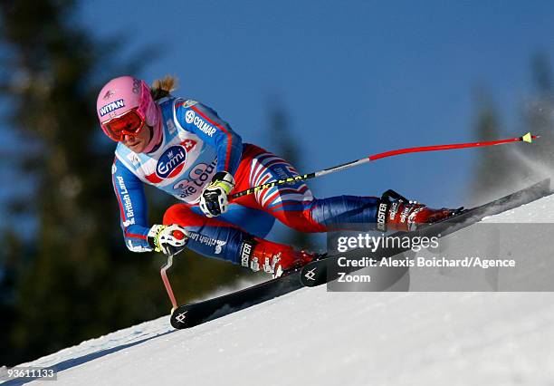 Chemmy Alcott of Great Britain participates in the Audi FIS Alpine Ski World Cup Women's Downhill training on December 2, 2009 in Lake Louise, Canada.