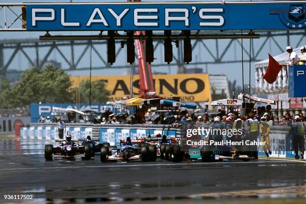 Michael Schumacher, Jean Alesi, Sauber-Petronas C16, Grand Prix of Canada, Circuit Gilles Villeneuve, 15 June 1997. Red flag after Olivier Panis had...