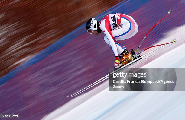 Manuel Adrien Theaux of France participates in the Audi FIS Alpine Ski World Cup Men's Downhill training on December 2, 2009 in Beaver Creek,...