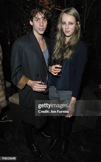 Johnny Borrell and Edie Campbell attend the UK premiere of "Where The Wild Things Are" at Vue West End on December 2, 2009 in London, England.