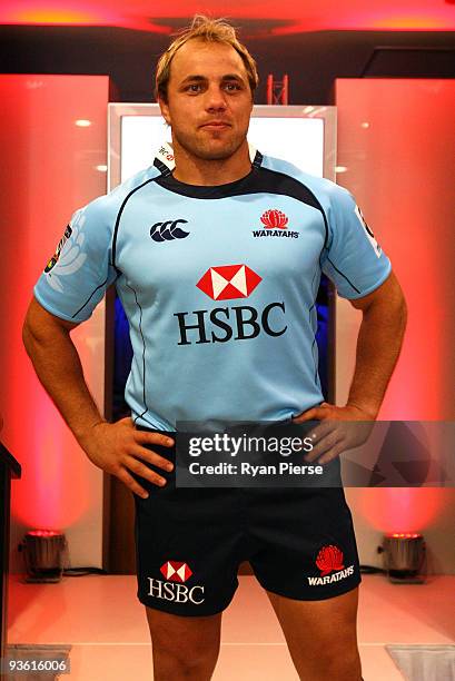 Phil Waugh of the Waratahs walks the catwalk during the New South Wales Waratahs 2010 Super 14 jersey launch at The Canterbury Store on December 3,...