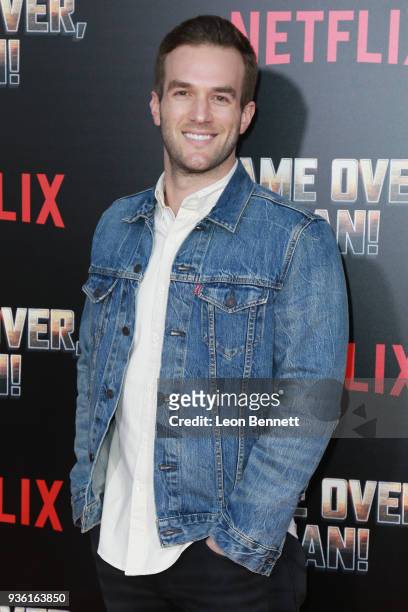 Andy Favreau attends the Premiere Of Netflix's "Game Over, Man!" at Regency Village Theatre on March 21, 2018 in Westwood, California.