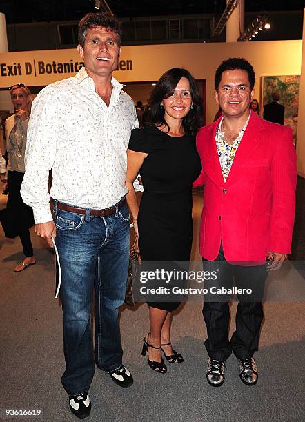 Anthony Kennedy Shriver, Alina Kennedy Shriver and artist Romero Britto attend Art Basel Miami at on December 2, 2009 in Miami Beach, Florida.