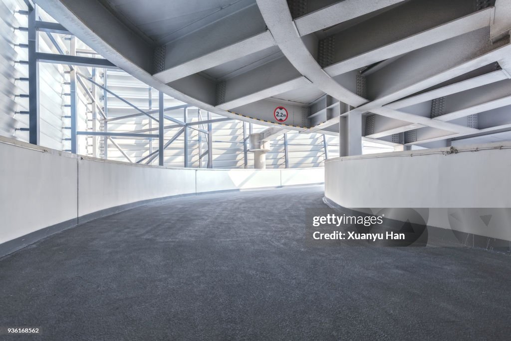 Empty Driveway In Underground Parking Lot, Auto advertising background