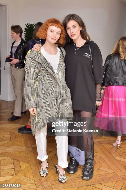 Kacy Hill and Rainey Qualley attend FENDI x Flaunt Celebrate The New Fantasy Issue at Casa Perfect on March 21, 2018 in Beverly Hills, California.