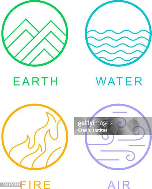 vier elemente - earth wind fire stock-grafiken, -clipart, -cartoons und -symbole