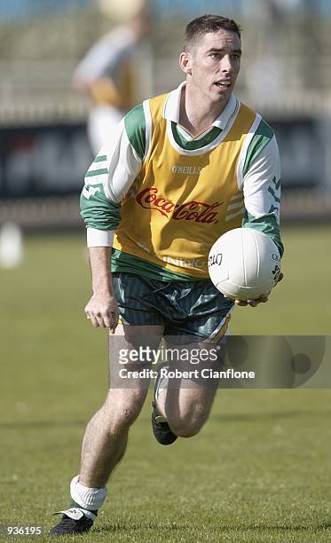 Anthony Rainbow of the Irish International Rules team in action during training as Ireland prepare to play Australia on Friday night at the MCG....