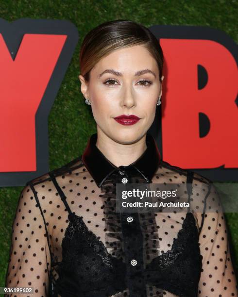 Actress Amanda Crew attends the premiere of HBO's "Barry" at NeueHouse Hollywood on March 21, 2018 in Los Angeles, California.