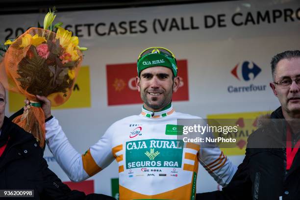 Luis G. Of CAJA RURAL SEGUROS RGA celebrating the victory at the podium with the sprint maillot during the 98th Volta Ciclista a Catalunya 2018 /...