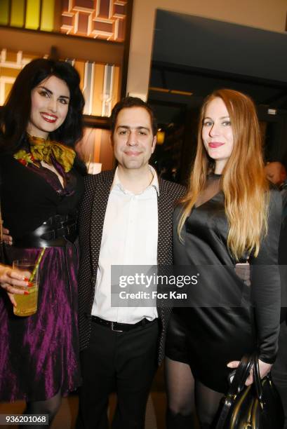 Elsa Oesinger, Luxsure magazine director Pascal Lakovou and Sarah Paris Frivole attend Luxsure Magazine 10th Anniversary Cocktail on March 21, 2018...