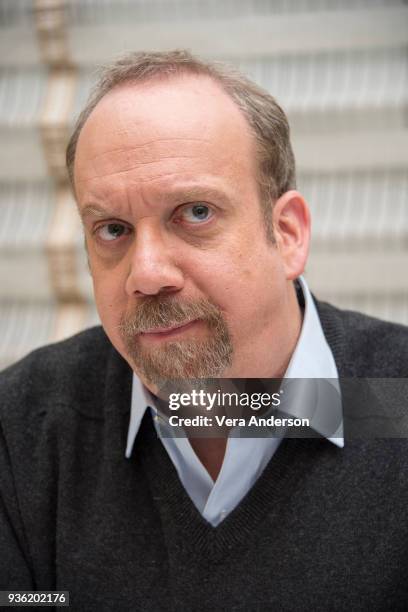 Paul Giamatti at the "Billions" Press Conference at the Peninsula Hotel on March 20, 2018 in New York City.
