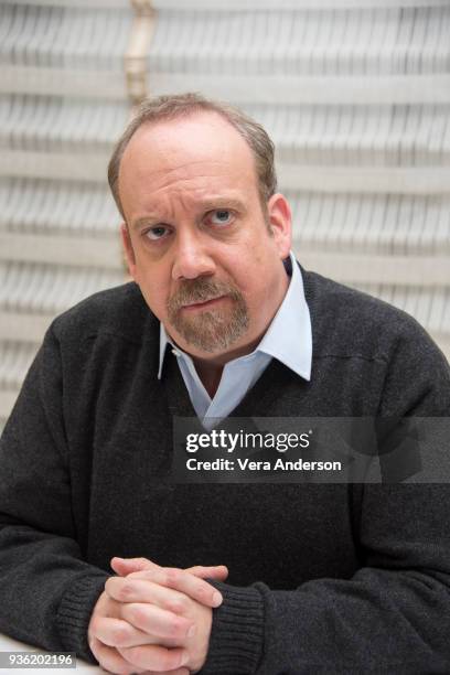 Paul Giamatti at the "Billions" Press Conference at the Peninsula Hotel on March 20, 2018 in New York City.