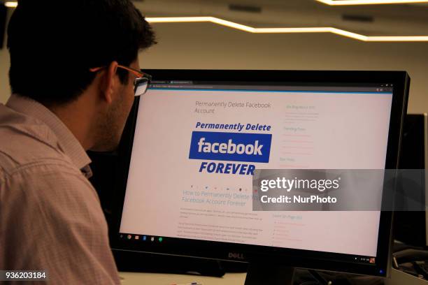 User checks how to delete Facebook Account on a Desktop