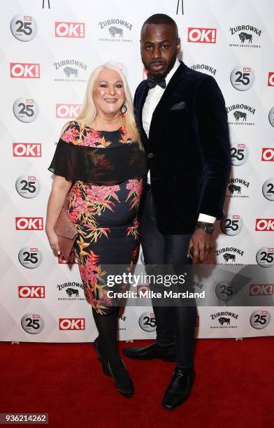 Vanessa Feltz and Ben Ofoedu attend OK! Magazine's 25th Anniversary Party at The View from The Shard on March 21, 2018 in London, England.