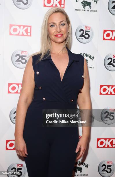 Josie Gibson attends OK! Magazine's 25th Anniversary Party at The View from The Shard on March 21, 2018 in London, England.