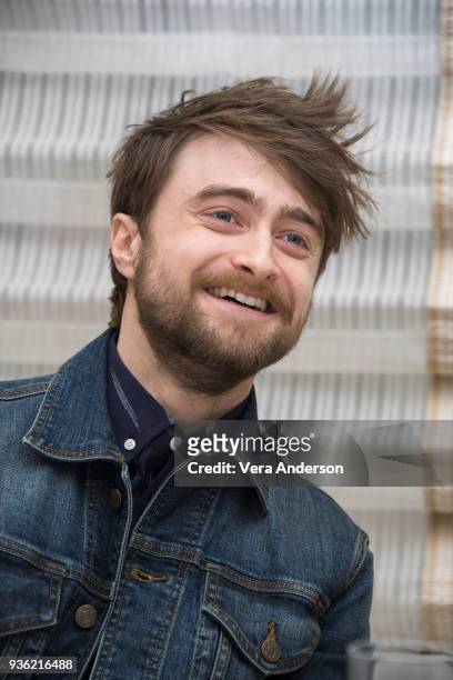 Daniel Radcliffe at the "Miracle Workers" Press Conference at the Peninsula Hotel on March 20, 2018 in New York City.