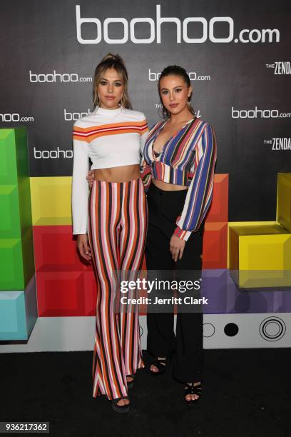 Sophia Stallone and Sistine Rose Stallone attend the launch of the boohoo.com spring collection and the Zendaya Edit at The Highlight Room at the...