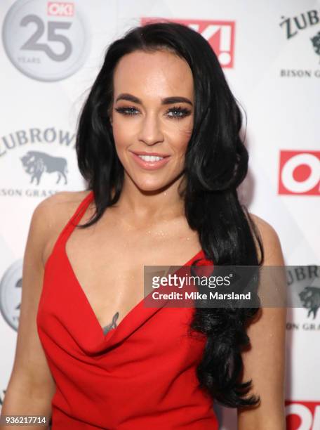 Stephanie Davis attends OK! Magazine's 25th Anniversary Party at The View from The Shard on March 21, 2018 in London, England.