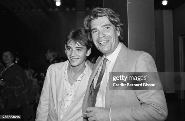 Paris - French businessman Bernard Tapie with his son Stephane Tapie in Palais des Congrès for the 2500th of the french radio programme "Les Grosses...