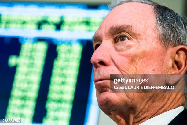 Task Force on Climate-related Financial Disclosures chairman, US billionaire Michael R. Bloomberg attends the opening ceremony of the NYSE Euronext...