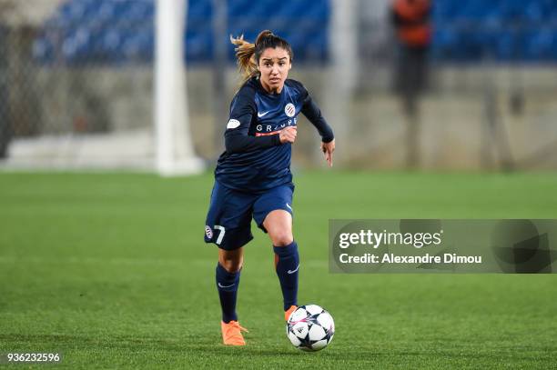Sakina Karchaoui of Montpellier during the women's Champions League match, round of 8, between Montpellier and Chelsea on March 21, 2018 in...
