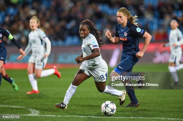 Eniola Aluko of Chelsea during the women's Champions League match, round of 8, between Montpellier and Chelsea on March 21, 2018 in Montpellier,...