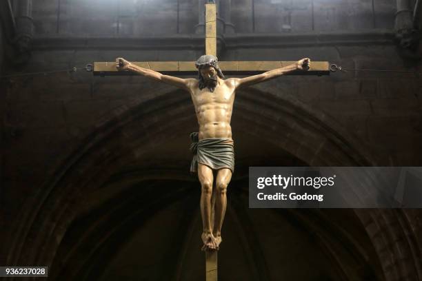 Christ on the cross. Church of Our Lady. XIII th century. Cluny. France.