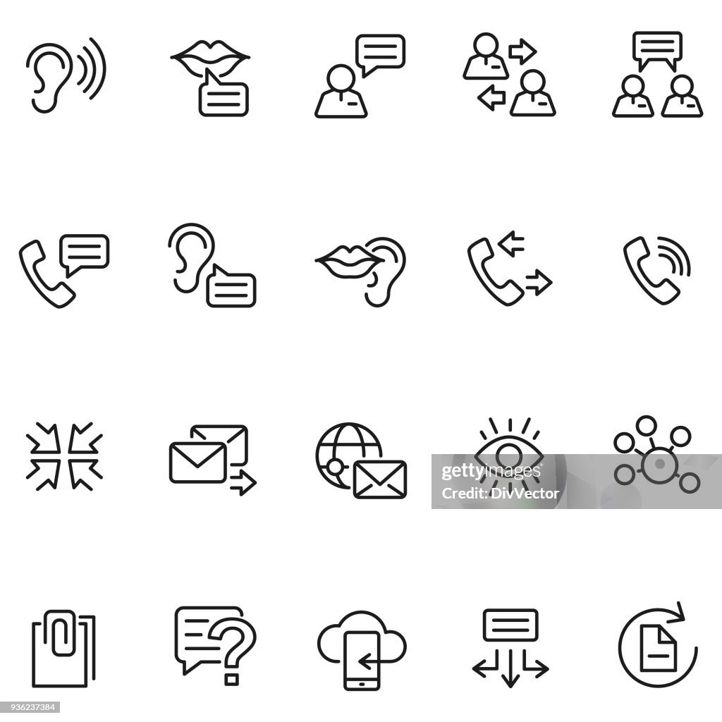 Communication icon set
