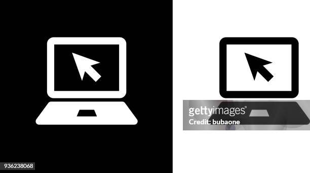 illustrazioni stock, clip art, cartoni animati e icone di tendenza di icona computer portatile - monitor