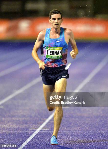 Patrick Tiernan competes in the Men's 5000m Race during the Summer of Athletics Grand Prix at QSAC on March 22, 2018 in Brisbane, Australia.