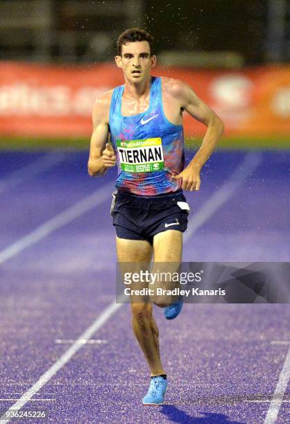 Patrick Tiernan competes in the Men's 5000m Race during the Summer of Athletics Grand Prix at QSAC on March 22, 2018 in Brisbane, Australia.