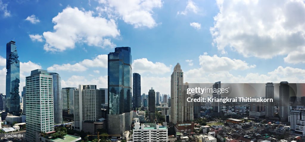 Panorama view of Bangkok city.