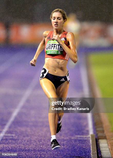 Georgia Griffith competes in the Women's 1500m event during the Summer of Athletics Grand Prix at QSAC on March 22, 2018 in Brisbane, Australia.