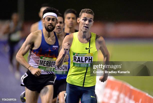 Joshua Ralph competes in the Men's 800m event during the Summer of Athletics Grand Prix at QSAC on March 22, 2018 in Brisbane, Australia.
