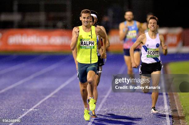 Joshua Ralph competes in the Men's 800m event during the Summer of Athletics Grand Prix at QSAC on March 22, 2018 in Brisbane, Australia.