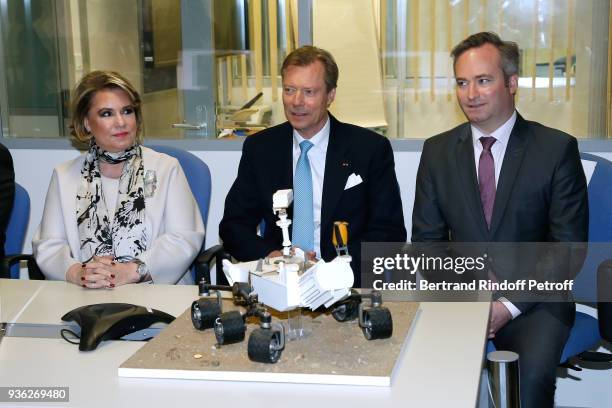 Grand-Duc Henri and Grande-Duchesse Maria Teresa of Luxembourg and French State Secretary to the Minister of Europe and Foreign Affairs,...