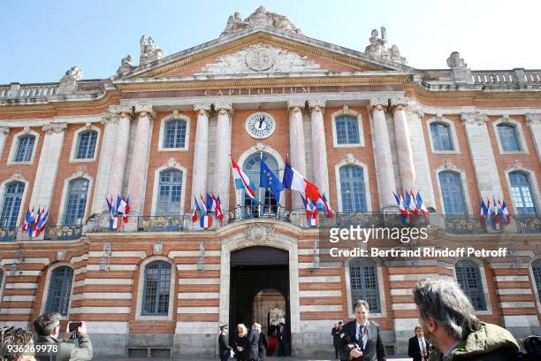 Illustration view of the Toulouse City Hall - Meeting at Toulouse City Hall during the State Visit in France of Grand-Duc Henri and Grande-Duchesse...