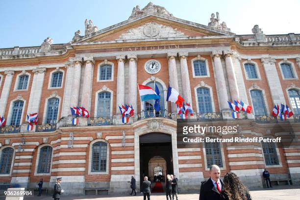 Illustration view of the Toulouse City Hall - Meeting at Toulouse City Hall during the State Visit in France of Grand-Duc Henri and Grande-Duchesse...