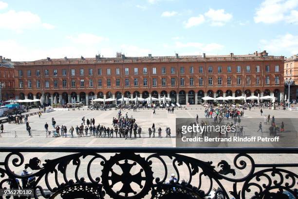 Illustration view of the "Place du Capitole"l - Meeting at Toulouse City Hall during the State Visit in France of Grand-Duc Henri and Grande-Duchesse...