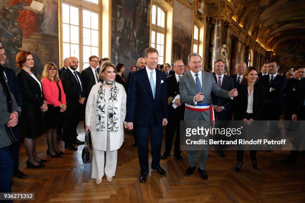 Grand-Duc Henri and Grande-Duchesse Maria Teresa of Luxembourg with Mayor of Toulouse and President of Toulouse metropolis, Jean-Luc Moudenc atttend...