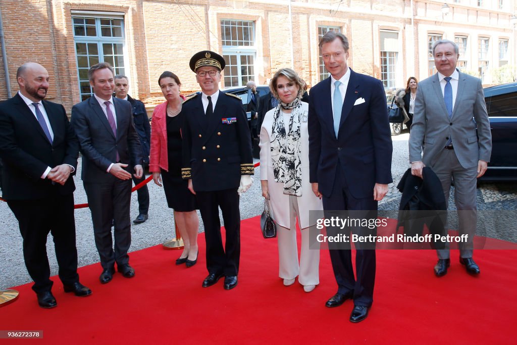 Official Visit Of Grand-Duc Henri Of Luxembourg and Grande-Duchesse Maria Teresa Of Luxembourg : Day Three In Toulouse