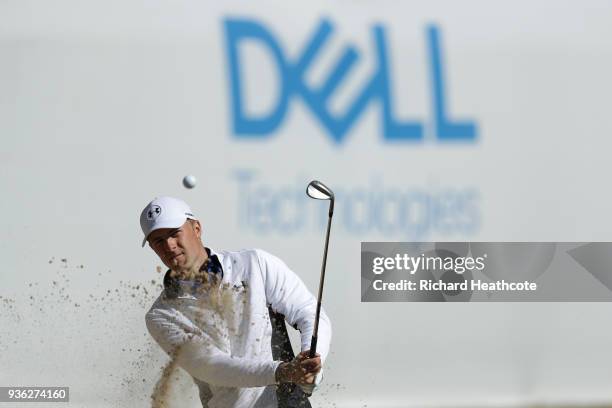 Jordan Spieth of the USA on the driving range prior to a practise round for the WGC Dell Technologies Matchplay at Austin Country Club on March 20,...