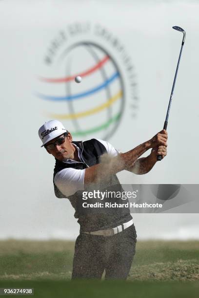 Rafa Cabrera Bello of Spain on the driving range prior to a practise round for the WGC Dell Technologies Matchplay at Austin Country Club on March...