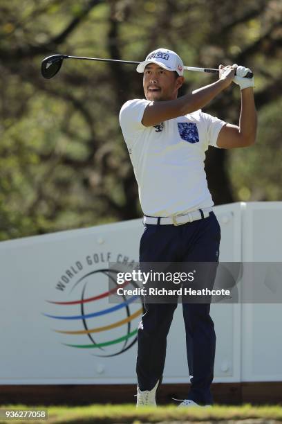 Satoshi Kodaira of Japan in action during a practise round for the WGC Dell Technologies Matchplay at Austin Country Club on March 20, 2018 in...