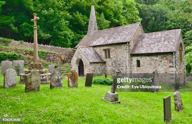England, Somerset, Porlock Weir, St Beuno's or Culbone Church, One of England's smallest parish churches.
