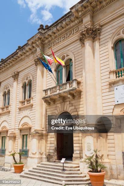 Italy, Sicily, Scicli, The Municipio, Town Hall, featured in Inspector Montalbano TV series.